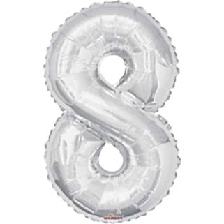 Gümüş Folyo Rakam Balon 8