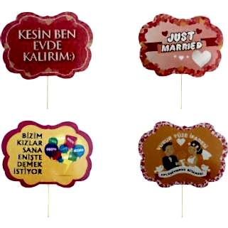 Düğün Temalı Konuşma Balonları 10 Lu