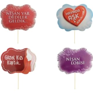 Düğün Temalı Konuşma Balonları 10 Lu