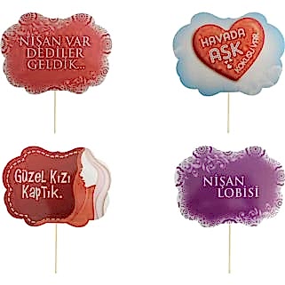 Düğün Temalı Konuşma Balonları 10 Lu