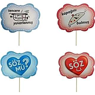 Düğün Temalı Konuşma Balonları 10 Lu