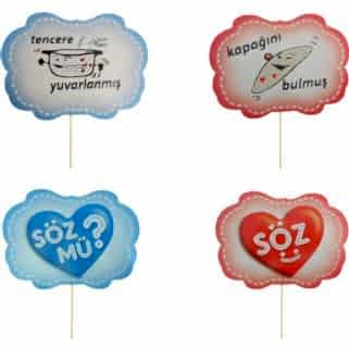 Düğün Temalı Konuşma Balonları 10 Lu