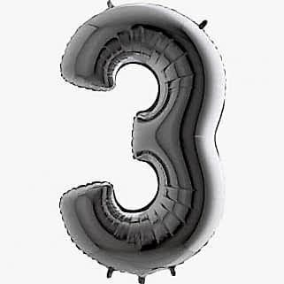 3 Rakam Gümüş Folyo Balon