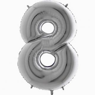 8 Rakam Gümüş Folyo Balon