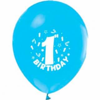 Hapy Birthday 1 Yaş Mavi 100 Adet