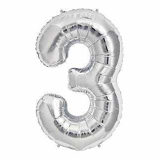 3 Rakam Gümüş Folyo Balon 90cm