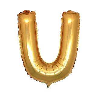 U Harf Altın Folyo Balon 90 cm