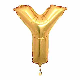 Y Harf Altın Folyo Balon 100 cm