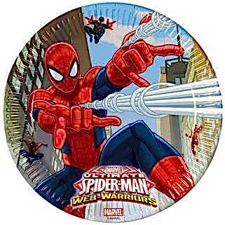 Spiderman Savaşçı Karton Tabak 23 cm 8’li