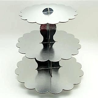 Gümüş Kek Standı 3 Katlı