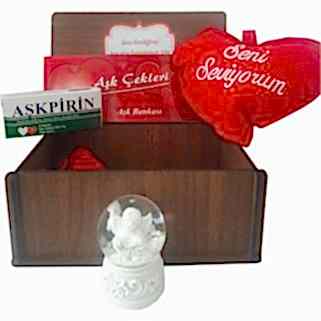 Aşk Bankası Ahşap Sandık Hediye Kutusu