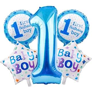 Happy Birthday 1 Yaş Folyo Balon Set Mavi