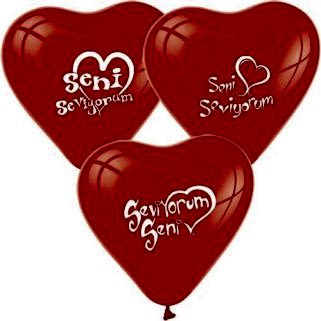 &nbsp;Balon Seni Seviyorum Baskılı Kalp 10 Adet