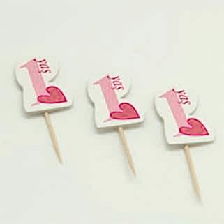 20li 1 Yaş Parti Kürdanı Pembe