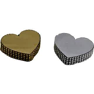 Yüzük Yükseltici Kalpli Etrafı Taşlı Altın/Gümüş (2 Adet)