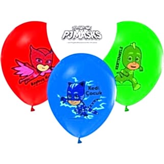 Pj Masks Temalı Baskılı Balon 4+1 Pastel (14 Adet)