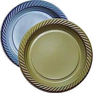 Tabak Plastik Altın/ Gümüş 26 CM (25 Adet)