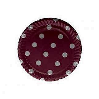 Pembe Puantiyeli Karton Tabak 23 cm 8 ad