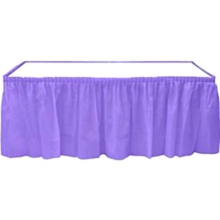 Pileli Plastik Masa Kenarı Eteği Mor 422 cm * 72 cm