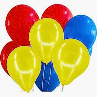 30 Ad Metalik Kırmızı-Sarı-Koyu Mavi Lacivert Balon Helyumla Uçan