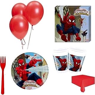 24 Kişilik Örümcek Adam Doğum Günü Teması Parti Seti Spiderman