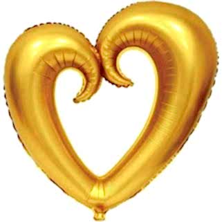 100*108 cm Altın Kalpli İçiboş Folyo Balon