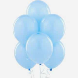 25 Adet Metalik Lateks Balon Mavi Renk