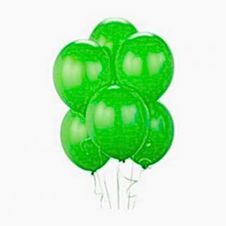 25 Adet Metalik Lateks Balon Yeşil Renk