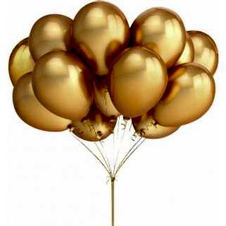 25 Adet Metalik Lateks Balon Altın Renk