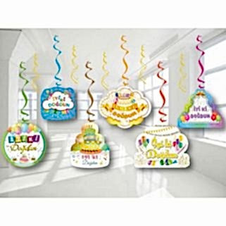 İyi ki Doğdun Yazılı Renkli Asmalı Yay Set 6 Adet