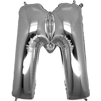 M Harf Folyo Balon Mini Gümüş 35 cm