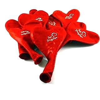 10 Adet Seni Seviyorum Baskılı Kalp Balon