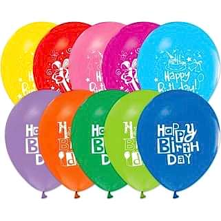 Happy Birthday Baskılı Karışık Balon 16 lı