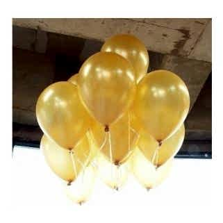 20 Adet Metalik Sedefli Altın Dore Balon Doğum Günü Helyumla Uçan