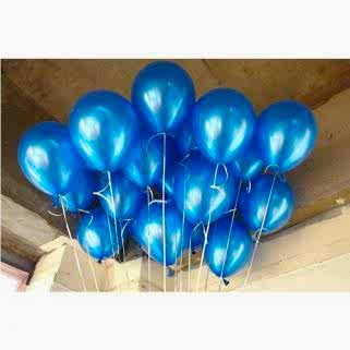 20 Adet Metalik Parlak Koyu Mavi(Lacivert) Balon Helyumla Uçan