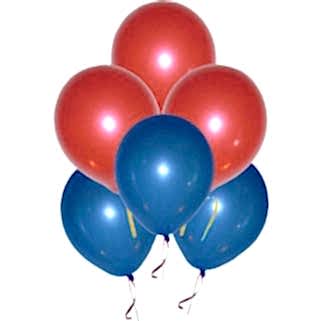 25 Adet Metalik (Lacivert-Kırmızı) Karışık Balon Helyumla Uçan