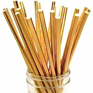 25 Adet Gold Altın Sarısı Karton Doğum Günü Parti Pipeti