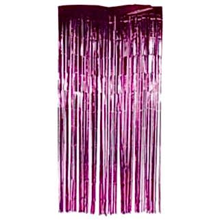Simli Uzun Fuşya-Koyu Pembe 2M Kapı Parti Perdesi Duvar Püskülü
