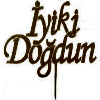 Happyland Gold Altın Rengi İyi Ki Doğdun Pleksi Doğum Günü Pasta