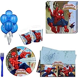Happland 16 Kişi Spiderman Örümcek Adam Doğum Günü Parti Malzemel