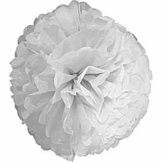 1 Adet Beyaz Ponpon Gramafon Çiçek Kağıt Doğum Günü Parti Süsü