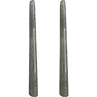 2 Adet Büyük Gümüş Gri Simli Kalın Uzun Şamdan Mum