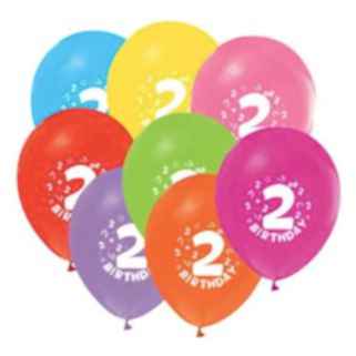 2 Yaş Baskılı 16lı Balon Happy Birthday Yazılı Parti Balonları