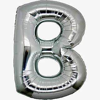 Harf Folyo Balon B Harfi Büyük Boy Balon Gümüş/Gri 100CM
