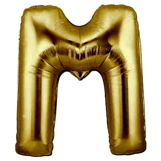 Harf Folyo Balon M Harfi Büyük Boy Balon Altın Sarısı /Dore 100CM