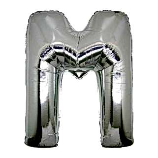 Harf Folyo Balon M Harfi Büyük Boy Balon Gümüş/Gri 100CM