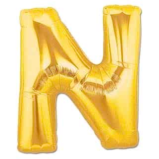 Harf Folyo Balon N Harfi Büyük Boy Balon Altın Sarısı /Dore 100CM