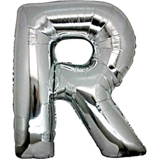 Harf Folyo Balon R Harfi Büyük Boy Balon Gümüş/Gri 100CM
