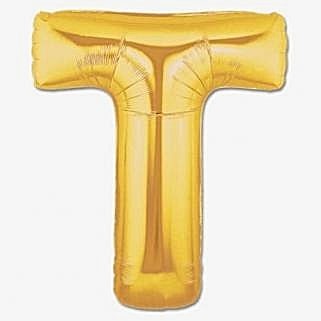 Harf Folyo Balon T Harfi Büyük Boy Balon Altın Sarısı /Dore 100CM