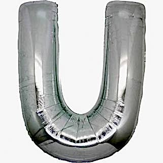 Harf Folyo Balon U Harfi Büyük Boy Balon Gümüş/Gri 100CM